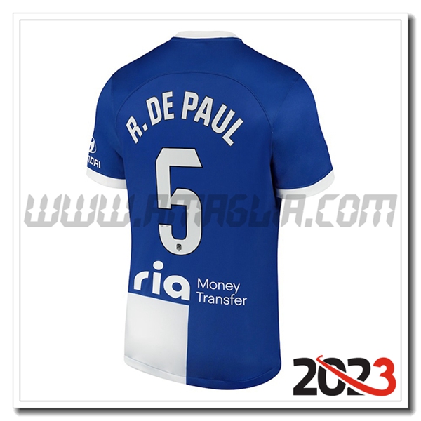 Seconda Maglia Calcio Atletico Madrid R. DE PAUL #5 2023 2024