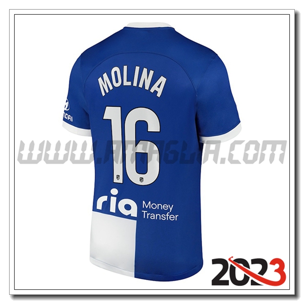 Seconda Maglia Calcio Atletico Madrid NAHUEL MOLINA #16 2023 2024
