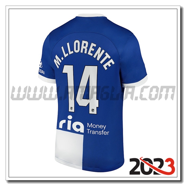 Seconda Maglia Calcio Atletico Madrid M. LLORENTE #14 2023 2024