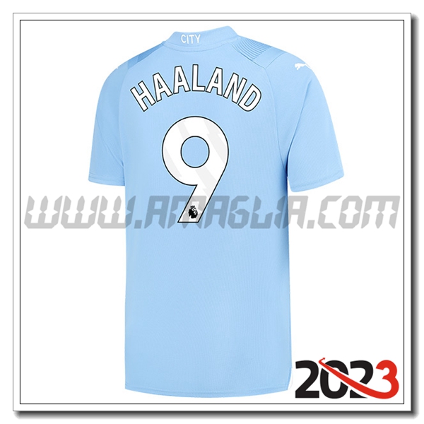 Prima Maglia Calcio Manchester City HAALAND #9 2023 2024