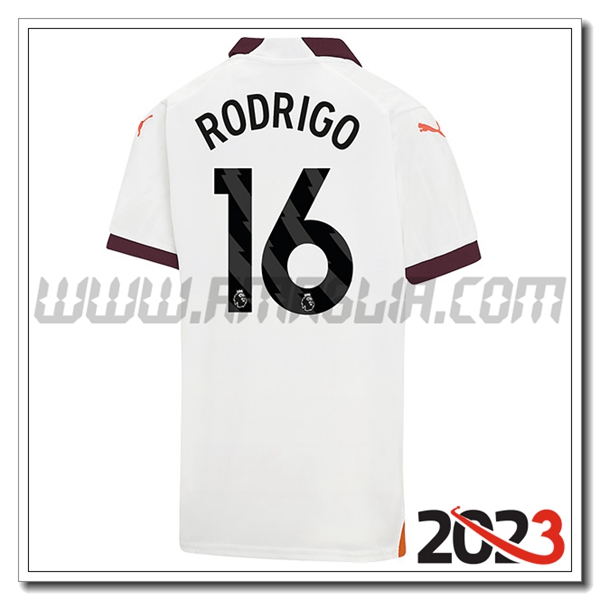 Seconda Maglia Calcio Manchester City RODRIGO #16 2023 2024