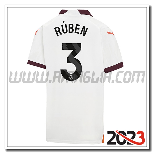 Seconda Maglia Calcio Manchester City R脷BEN #3 2023 2024