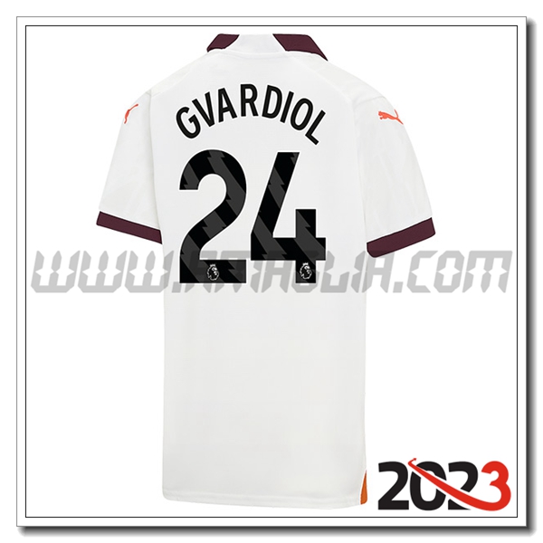Seconda Maglia Calcio Manchester City GVARDIOL #24 2023 2024
