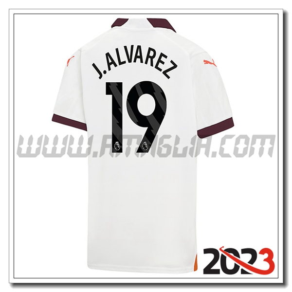 Seconda Maglia Calcio Manchester City J.LVAREZ #19 2023 2024
