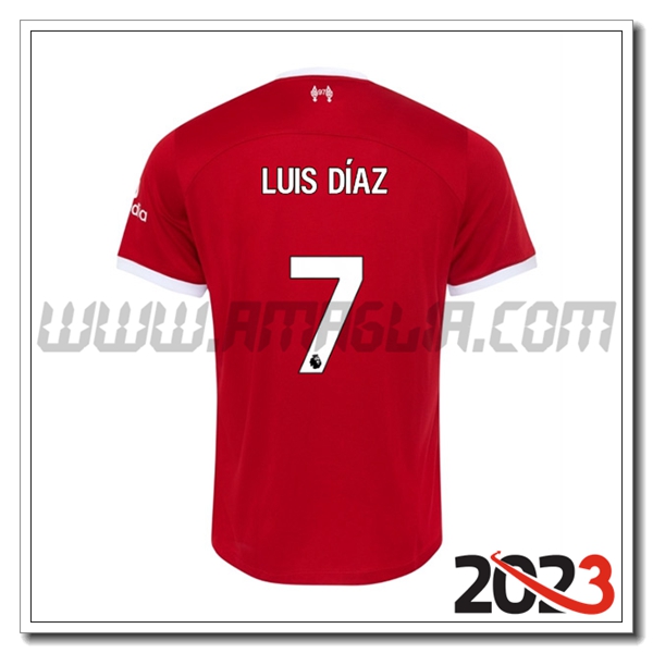 Prima Maglia Calcio FC Liverpool LUIS D脥AZ #7 2023 2024