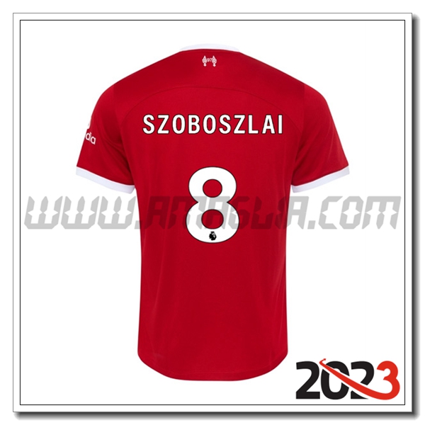 Prima Maglia Calcio FC Liverpool SZOBOSZLAI #8 2023 2024
