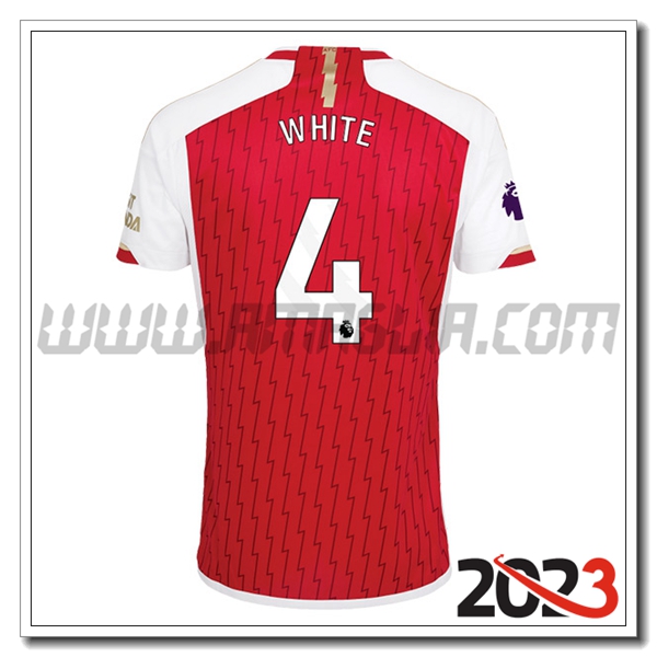 Prima Maglia Calcio Arsenal WHITE #4 2023 2024