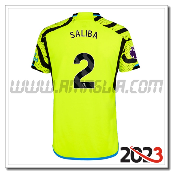 Seconda Maglia Calcio Arsenal SALIBA #2 2023 2024