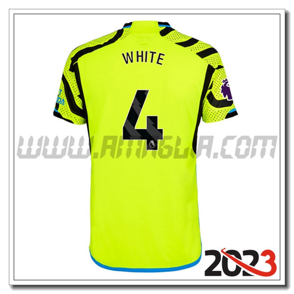 Seconda Maglia Calcio Arsenal WHITE #4 2023 2024