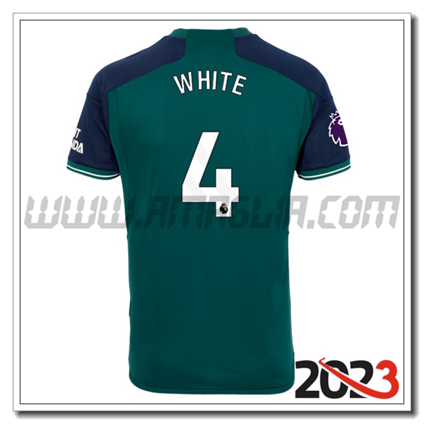 Terza Maglia Calcio Arsenal WHITE #4 2023 2024