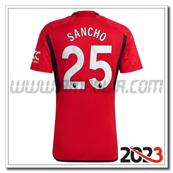 Prima Maglia Calcio Manchester United SANCHO #25 2023 2024