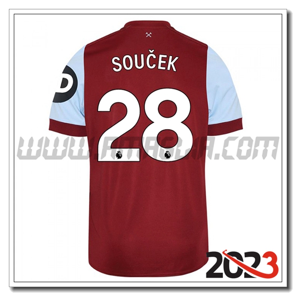Prima Maglia Calcio West Ham SOUCEK #28 2023 2024