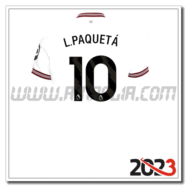 Seconda Maglia Calcio West Ham L. PAQUET鑴?#10 2023 2024