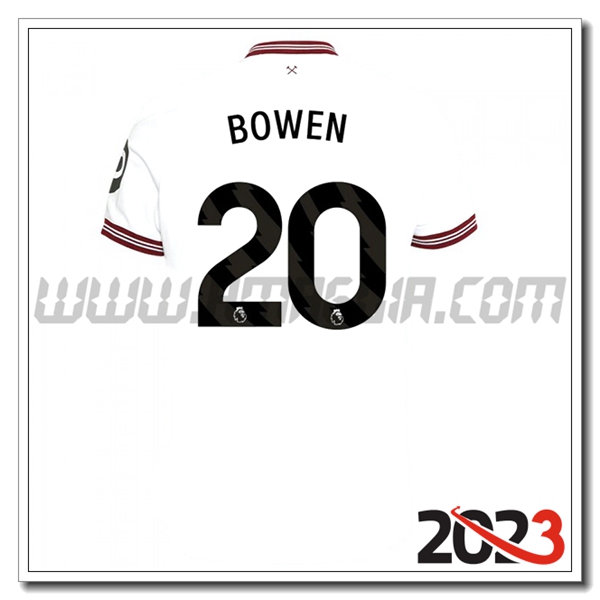 Seconda Maglia Calcio West Ham BOWEN #20 2023 2024