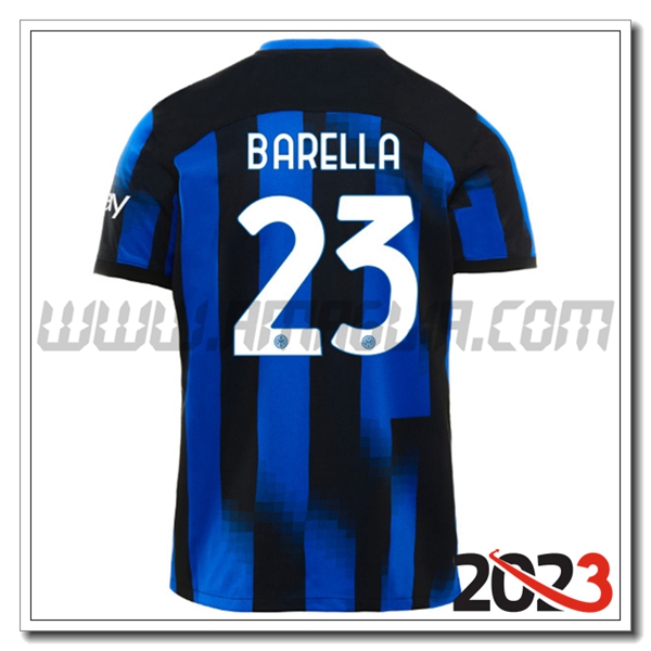 Prima Maglia Calcio Inter Milan BARELLA #23 2023 2024
