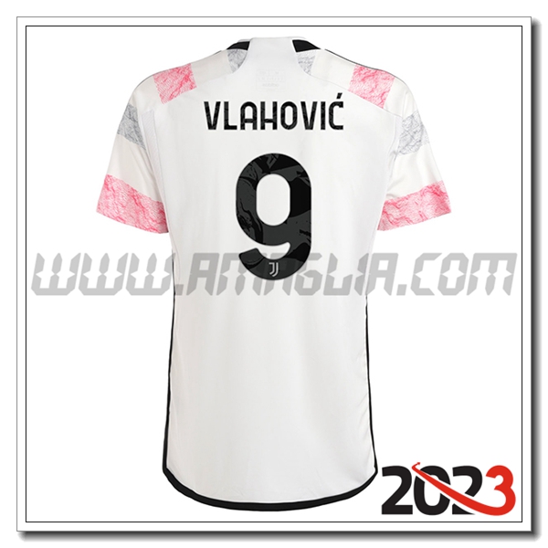 Seconda Maglia Calcio Juventus VLAHOVIC #9 2023 2024