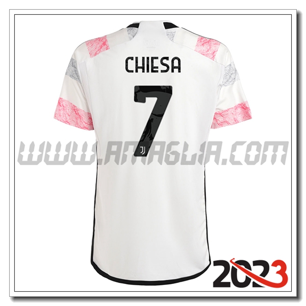 Seconda Maglia Calcio Juventus CHIESA #7 2023 2024