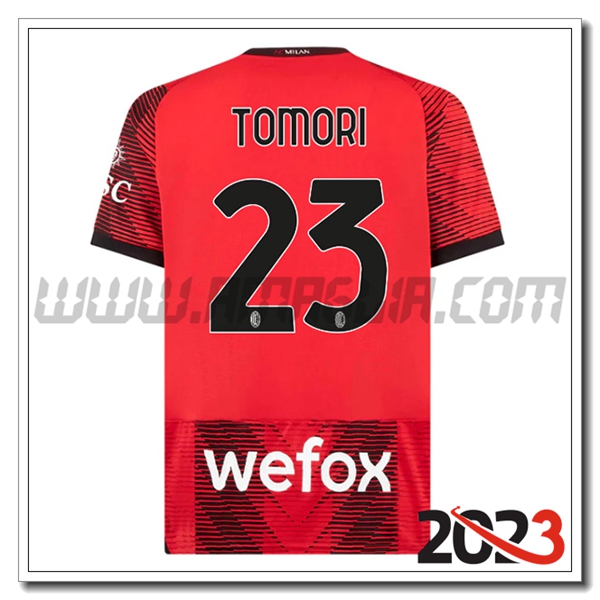 Prima Maglia Calcio AC Milan TOMORI #23 2023 2024