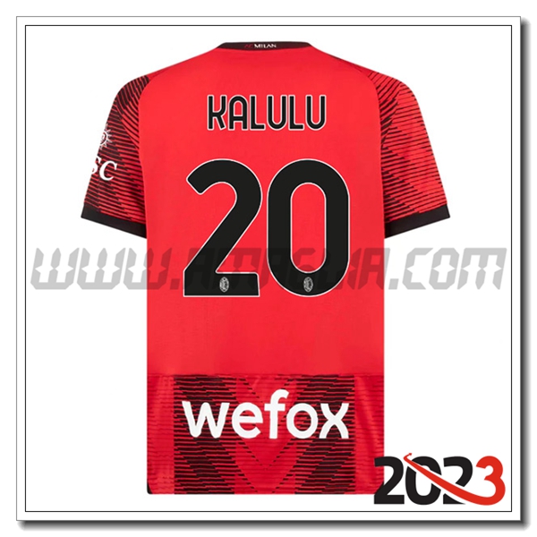 Prima Maglia Calcio AC Milan KALULU #20 2023 2024