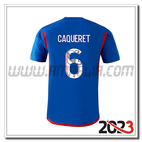 Seconda Maglia Calcio Lyon OL CAQUERET #6 2023 2024