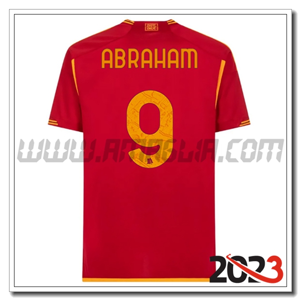 Prima Maglia Calcio AS Roma ABRAHAM #9 2023 2024