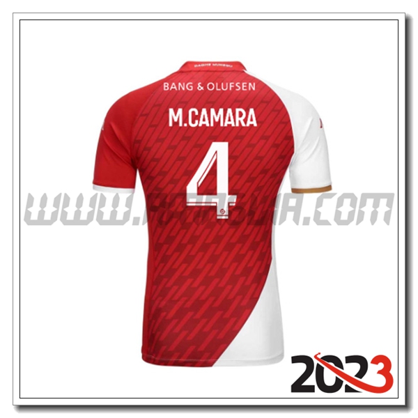 Prima Maglia Calcio AS Monaco M.CAMARA #4 2023 2024