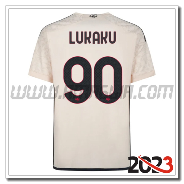Seconda Maglia Calcio AS Roma LUKAKU #90 2023 2024