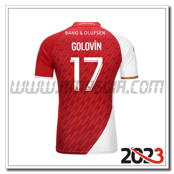 Prima Maglia Calcio AS Monaco GOLOVIN #17 2023 2024