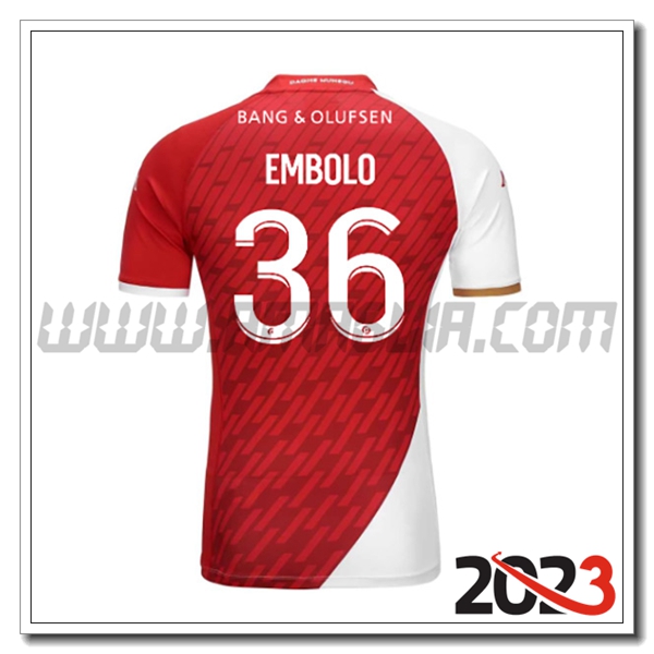 Prima Maglia Calcio AS Monaco EMBOLO #36 2023 2024