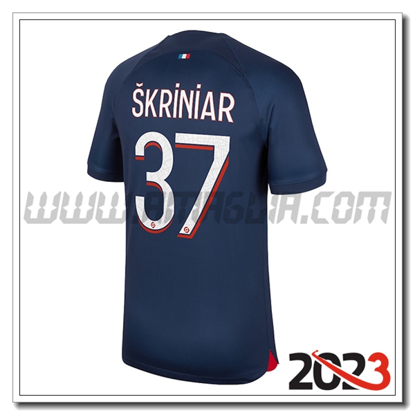 Prima Maglia Calcio PSG SKRINIAR #37 2023 2024