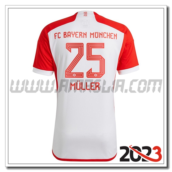 Prima Maglia Calcio Bayern Monaco M脺LLER #25 2023 2024