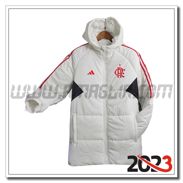 Nuova Piumino Con Cappuccio Flamengo Bianco 2023 2024