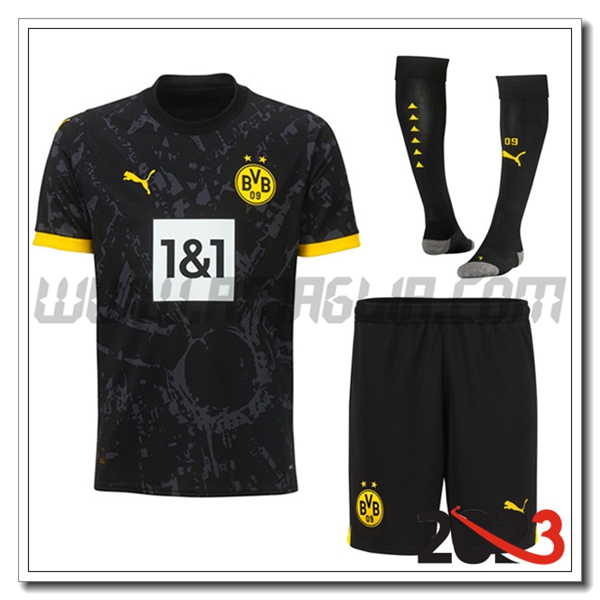 Kit Maglia Dortmund BVB Seconda (Pantaloncini + Calzini) 2023 2024