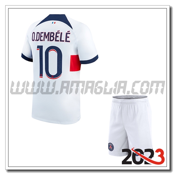 Kit Maglia PSG Bambino O.DEMB脡L脡 #10 Seconda 2023 2024