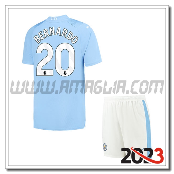 Kit Maglia Manchester City Bambino BERNARDO #20 Prima 2023 2024