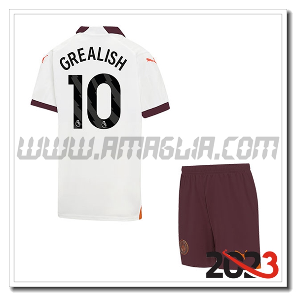 Kit Maglia Manchester City Bambino GREALISH #10 Seconda 2023 2024