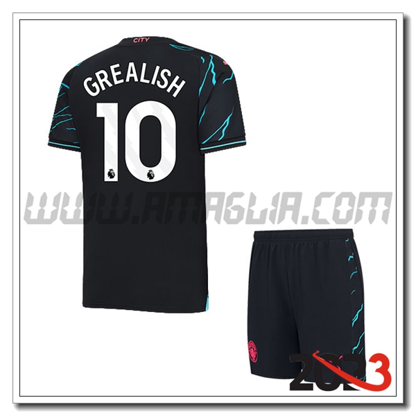 Kit Maglia Manchester City Bambino GREALISH #10 Terza 2023 2024