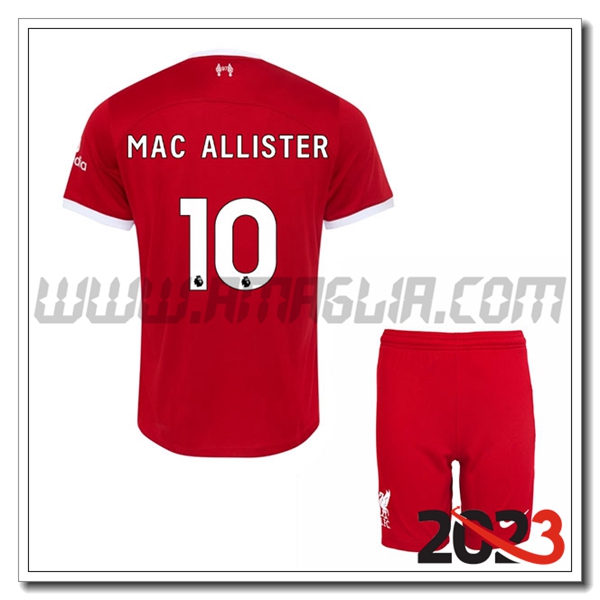 Kit Maglia FC Liverpool Bambino MAC ALLISTER #10 Prima 2023 2024