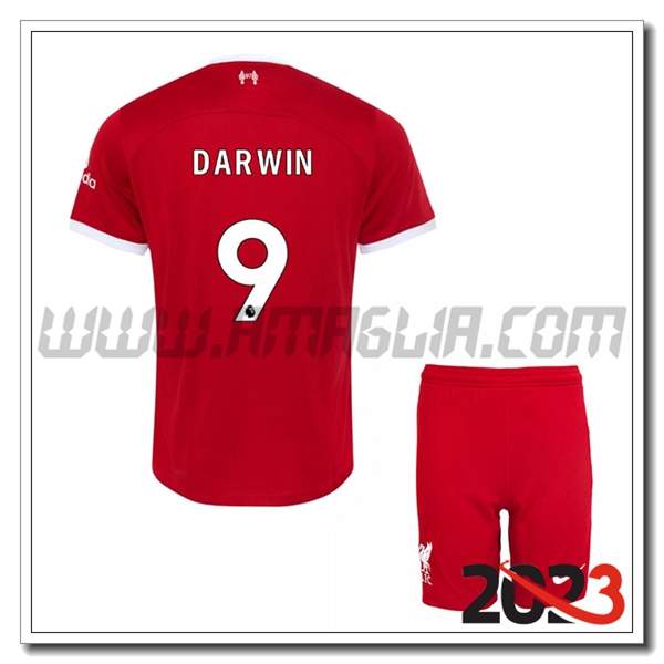 Kit Maglia FC Liverpool Bambino DARWIN #9 Prima 2023 2024