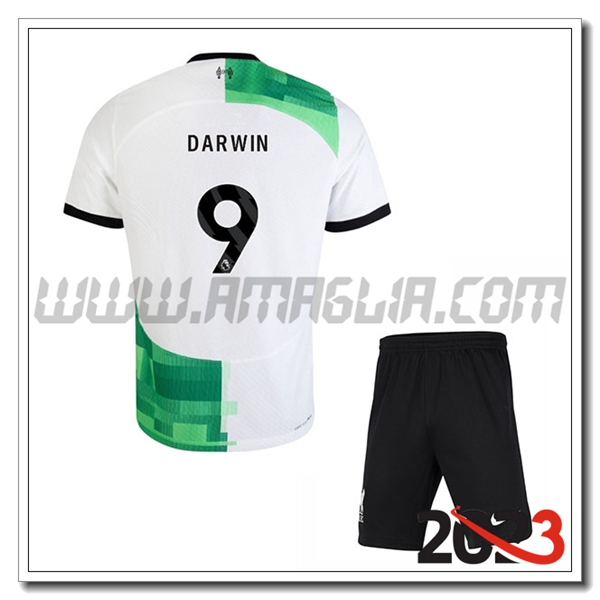 Kit Maglia FC Liverpool Bambino DARWIN #9 Seconda 2023 2024