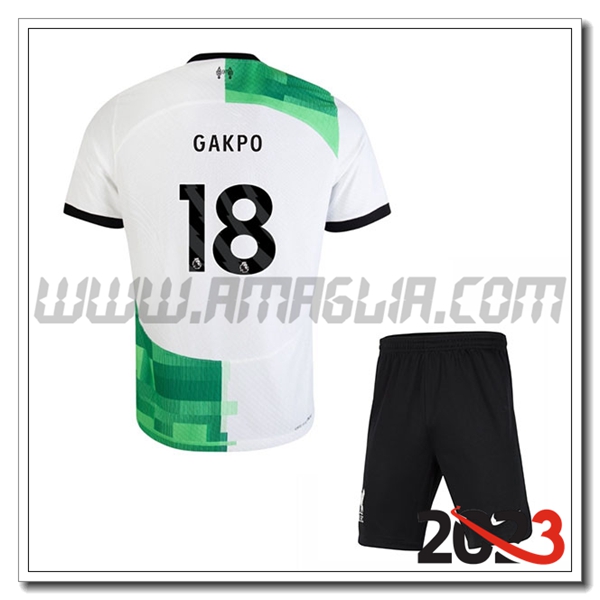 Kit Maglia FC Liverpool Bambino GAKPO #18 Seconda 2023 2024
