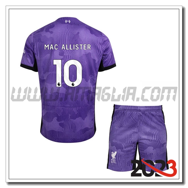 Kit Maglia FC Liverpool Bambino MAC ALLISTER #10 Terza 2023 2024
