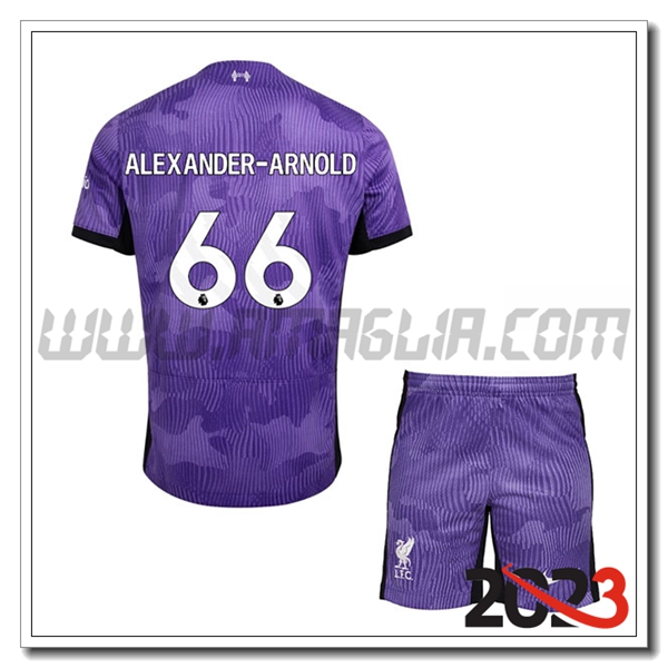 Kit Maglia FC Liverpool Bambino ALEXANDER-ARNOLD #66 Terza 2023 2024