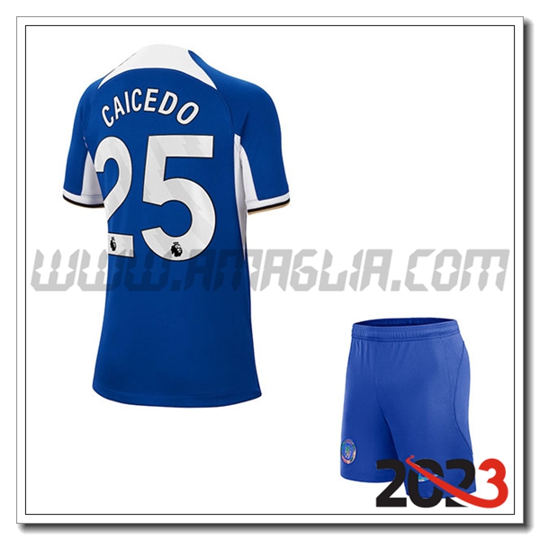 Kit Maglia FC Chelsea Bambino CAICEDO #25 Prima 2023 2024