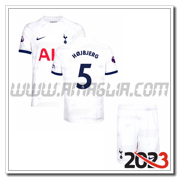 Kit Maglia Tottenham Hotspur Bambino H脰JBJERG #5 Prima 2023 2024