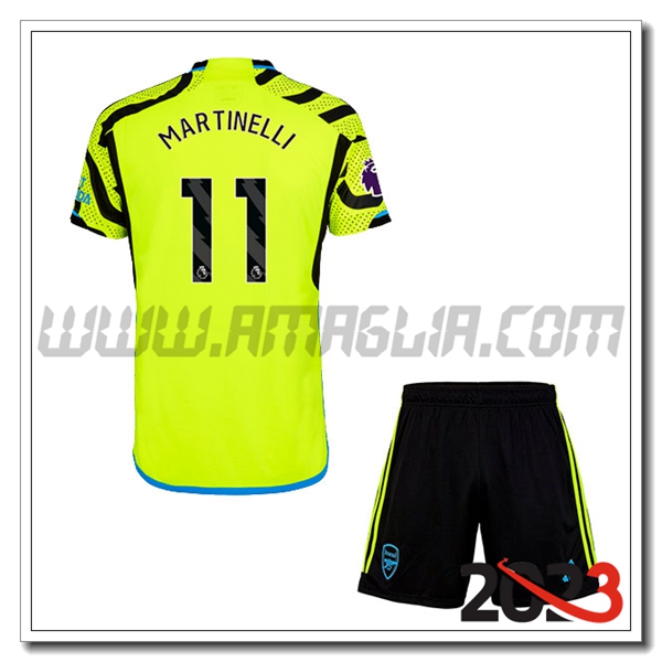 Kit Maglia Arsenal Bambino MARTINELLI #11 Seconda 2023 2024