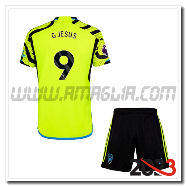 Kit Maglia Arsenal Bambino G.JESUS #9 Seconda 2023 2024