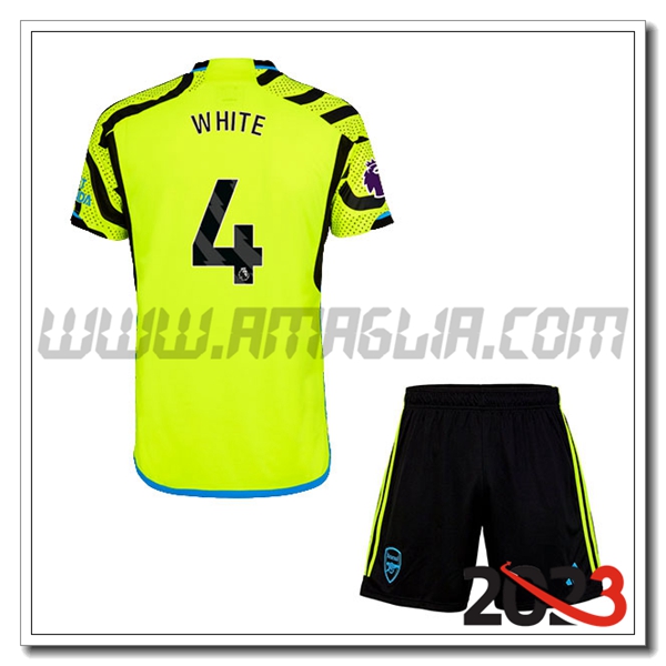 Kit Maglia Arsenal Bambino WHITE #4 Seconda 2023 2024