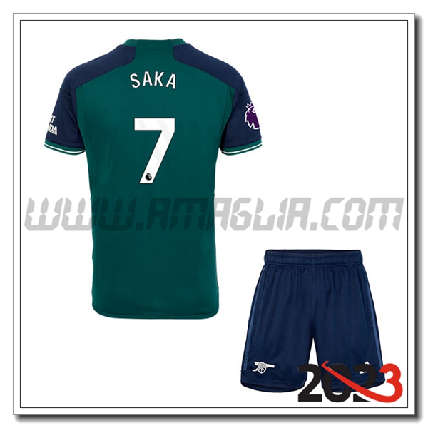 Kit Maglia Arsenal Bambino SAKA #7 Terza 2023 2024