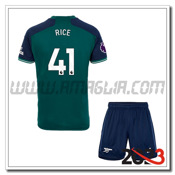 Kit Maglia Arsenal Bambino RICE #41 Terza 2023 2024
